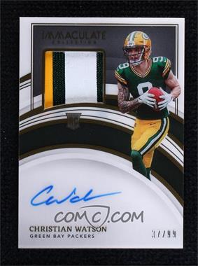 2022 Panini Immaculate Collection - [Base] #112 - Rookie Patch Autographs - Christian Watson /99