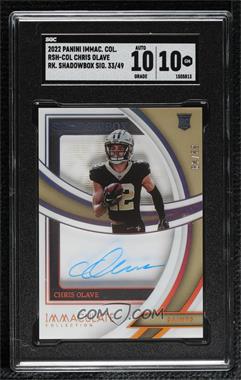 2022 Panini Immaculate Collection - Immaculate Rookie Shadowbox Signatures #RSH-COL - Chris Olave /49 [SGC 10 GEM]