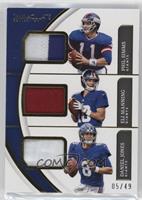 Eli Manning, Phil Simms, Daniel Jones #/49