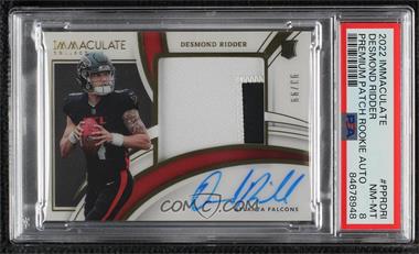 2022 Panini Immaculate Collection - Premium Patch Rookie Autographs #PPR-DRI - Desmond Ridder /99 [PSA 8 NM‑MT]