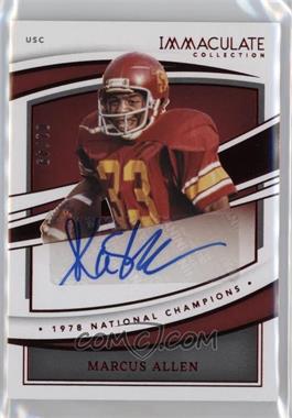 2022 Panini Immaculate Collection Collegiate - Immaculate Champions - Ruby #IC-MAL - Marcus Allen /49