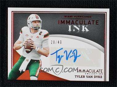 2022 Panini Immaculate Collection Collegiate - Immaculate Ink - Ruby #IN-TVD - Tyler Van Dyke /49