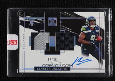 2022 Panini Impeccable - [Base] - Helmet and Nameplate #108 - Elegance Rookie Autographs - Kenneth Walker III /35 [Uncirculated]