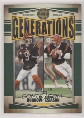 2022 Panini Legacy - Generations - Green #G-1 - Boomer Esiason, Joe Burrow /100