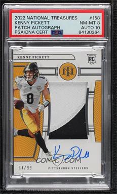 2022 Panini National Treasures - [Base] #158 - Rookie Patch Autographs - Kenny Pickett /99 [PSA 8 NM‑MT]