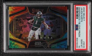 2022 Panini Select - Snapshots - Tie-Dye Prizm #SS-16 - Jalen Hurts /25 [PSA 10 GEM MT]