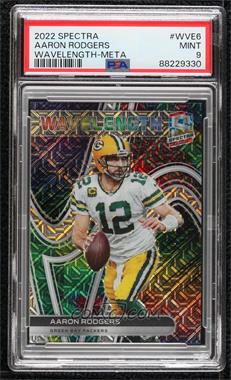 2022 Panini Spectra - Wavelength - Meta Prizm #WVE-6 - Aaron Rodgers /25 [PSA 9 MINT]