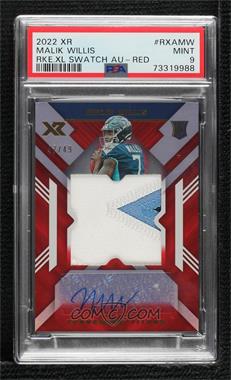 2022 Panini XR - Rookie XL Swatch Autographs - Red #RXA-MW - Malik Willis /49 [PSA 9 MINT]