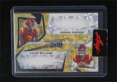 2023 Leaf Metal - Dual Autographs - Pre-Production Proof Gold Kaleidoscope Unsigned #DA-17 - Jordan Addison, Caleb Williams /1 [Uncirculated]