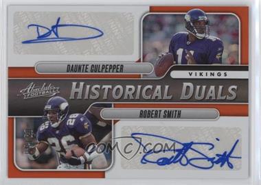 2023 Panini Absolute - Historical Duals - Orange #HD-MIN - Daunte Culpepper, Robert Smith /50