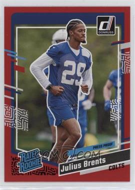 2023 Panini Donruss - [Base] - Press Proof Red #346 - Rated Rookie - Julius Brents
