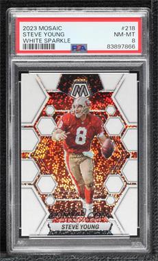 2023 Panini Mosaic - [Base] - White Sparkle Prizm #218 - Steve Young [PSA 8 NM‑MT]