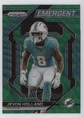 2023 Panini Prizm - Emergent - Green Wave Prizm #H-12 - Jevon Holland