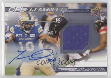 2023 Upper Deck CFL - CFL Greatness - Game Jersey Autographs #CG-ND - Nic Demski