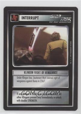 1994 Star Trek CCG: 1st Edition Premiere - [Base] - Black Border #_KRVE - Klingon Right of Vengeance