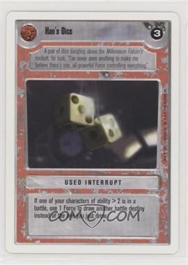 1995 Star Wars CCG: Premiere - [Base] - Unlimited White Border #_HADI - Han's Dice