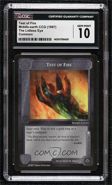 1997 Middle-earth CCG - The Lidless Eye - [Base] #TEFI - Test of Fire [CGC 10 Gem Mint]