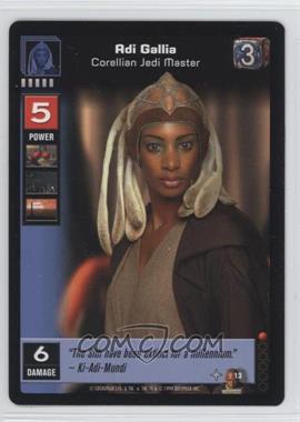 1999 Star Wars: Young Jedi Collectible Card Game - The Jedi Council - Expansion #13 - Adi Gallia - Corellian Jedi Master