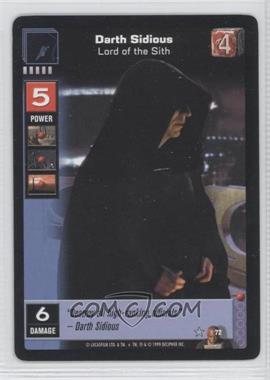 1999 Star Wars: Young Jedi Collectible Card Game - The Jedi Council - Expansion #72 - Darth Sidious