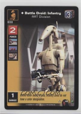 1999 Star Wars: Young Jedi Collectible Card Game - The Menace of Darth Maul - [Base] #103 - Battle Droid: Infantry