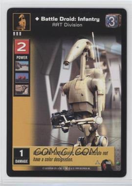 1999 Star Wars: Young Jedi Collectible Card Game - The Menace of Darth Maul - [Base] #103 - Battle Droid: Infantry