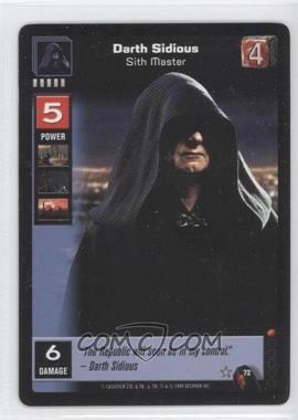 1999 Star Wars: Young Jedi Collectible Card Game - The Menace of Darth Maul - [Base] #72 - Darth Sidious