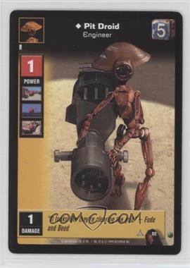 1999 Star Wars: Young Jedi Collectible Card Game - The Menace of Darth Maul - [Base] #92 - Pit Droid