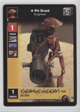 1999 Star Wars: Young Jedi Collectible Card Game - The Menace of Darth Maul - [Base] #92 - Pit Droid