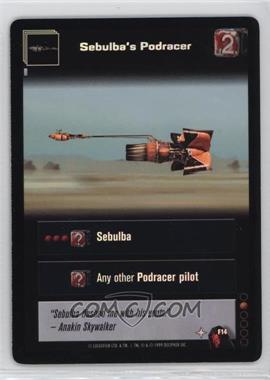 1999 Star Wars: Young Jedi Collectible Card Game - The Menace of Darth Maul - Diffraction Foils #F14 - Sebulba's Podracer