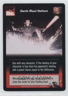 2000 Star Wars: Young Jedi Collectible Card Game - Duel of the Fates - [Base] #47 - Darth Maul Defiant