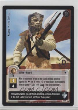 2001 Star Wars: Jedi Knights Trading Card Game - Masters of the Force - [Base] - Silver Chase Rare #32 - Klaatu - Nikto Skiff Guard