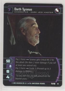 2002 Star Wars: The Trading Card Game - Attack of the Clones - [Base] - Foil #79 - Darth Tyranus