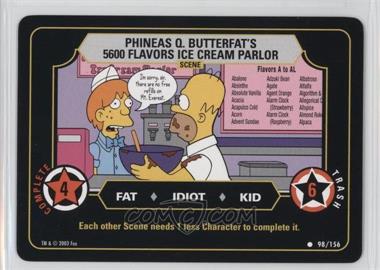 2003 The Simpsons: - Trading Card Game [Base] #98 - Phineas Q. Butterfat's 5600 Flavors Ice Cream Parlor