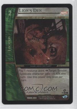 2004 VS System Marvel Web of Spider-Man - Booster Pack [Base] - 1st Edition Foil #MSM-099 - Lion's Den