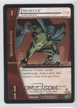 2004 VS System Marvel Web of Spider-Man - Booster Pack [Base] - 1st Edition #MSM-004 - Prowler