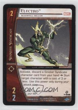 2004 VS System Marvel Web of Spider-Man - Booster Pack [Base] - 1st Edition #MSM-016 - Electro [Noted]