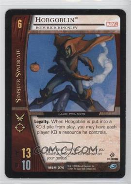 2004 VS System Marvel Web of Spider-Man - Booster Pack [Base] - 1st Edition #MSM-076 - Hobgoblin