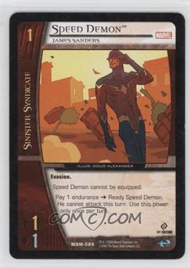 2004 VS System Marvel Web of Spider-Man - Booster Pack [Base] - 1st Edition #MSM-089 - Speed Demon [Noted]