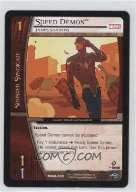 2004 VS System Marvel Web of Spider-Man - Booster Pack [Base] - 1st Edition #MSM-089 - Speed Demon [Noted]