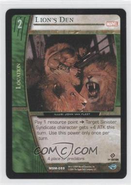 2004 VS System Marvel Web of Spider-Man - Booster Pack [Base] - 1st Edition #MSM-099 - Lion's Den