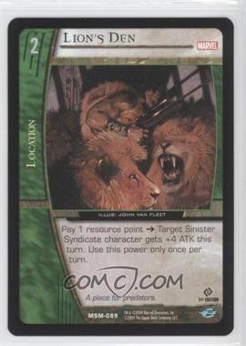 2004 VS System Marvel Web of Spider-Man - Booster Pack [Base] - 1st Edition #MSM-099 - Lion's Den