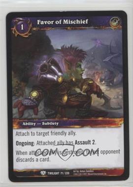 2011 World of Warcraft TCG: Twilight of the Dragons - Booster Pack [Base] #71 - Favor of Mischief