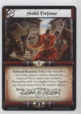 2012 Legend of the Five Rings CCG - Emperor Edition - [Base] #347 - Solid Defense