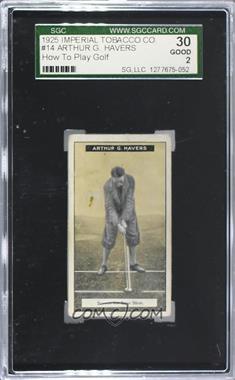 1925 Imperial Canada C17 How to Play Golf - Tobacco [Base] #14 - Arthur G. Havers - Stance for Iron Shot [SGC 30 GOOD 2]