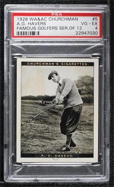 1928 Churchman's Famous Golfers Series 2 - Tobacco Large #5 - Arthur Havers [PSA 4 VG‑EX]