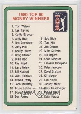 1981 Donruss Golf Stars - [Base] #_CHEC - 1980 Top 60 Money Winners (Checklist)