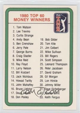 1981 Donruss Golf Stars - [Base] #_CHEC - 1980 Top 60 Money Winners (Checklist)