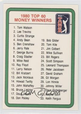 1981 Donruss Golf Stars - [Base] #_CHEC - 1980 Top 60 Money Winners (Checklist)