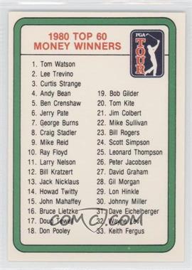 1981 Donruss Golf Stars - [Base] #_CHEC - 1980 Top 60 Money Winners (Checklist)