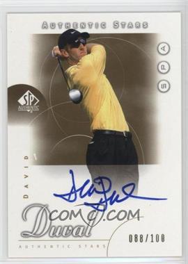 2001 SP Authentic - [Base] - Gold #46 - Authentic Stars - David Duval /100